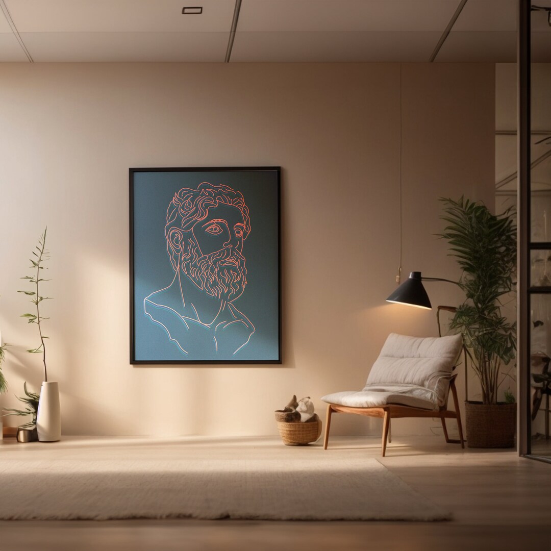 Abstract Greek God Digital Line Art, Greek God Line Art, Wall Art Line