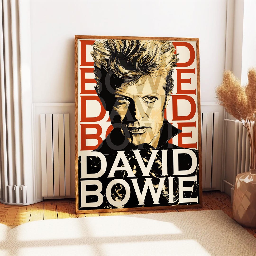 David Bowie Music Wall Art, Classic Rock Prints, Retro Concert Poster ...