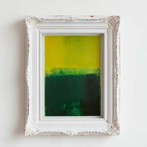 Grüner moderner abstrakter bunter Kunstdruck, grün / gelbe mutige abstrakte Wandkunst, bunte moderne Pinselkunst-Druck, zeitgenössische Kunst-Wand-Dekor