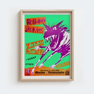 Rolling Stones Concert Wall Poster, Rock Music Print, Retro Live Concert Poster, Classic Rock Print, Music Room Decor, Vintage Poster Art