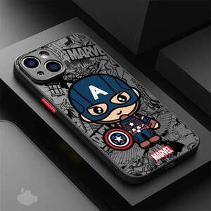 Superheld Cartoon Handyhülle für iPhone 15 14 13 12 11 X XR 7 8 SE Samsung S24 S23 S22 S21 S20 S10 Matte Hülle Wireless Charging 4