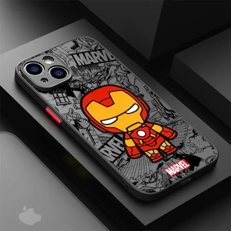 Superheld Cartoon Handyhülle für iPhone 15 14 13 12 11 X XR 7 8 SE Samsung S24 S23 S22 S21 S20 S10 Matte Hülle Wireless Charging 5