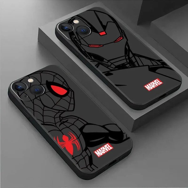 Superhero Matte Cartoon iPhone Case Phone Cover for iPhone 15 14 13 12 11 Pro Max 13 12 Mini XR X 7 8 SE Flexible Soft Apple Phone Cover