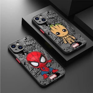 Superhero Cartoon Phone Case For iPhone 15 14 13 12 11 X XR 7 8 SE Samsung S24 S23 S22 S21 S20 S10 Matte Case Wireless Charging