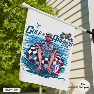 Gulf of America Trump Flag, Patriotic Garden & House Banner, Trump MAGA Gifts