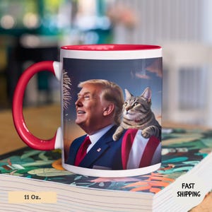 Donald Trump Cat Mug: Patriotic Coffee Tea Cup