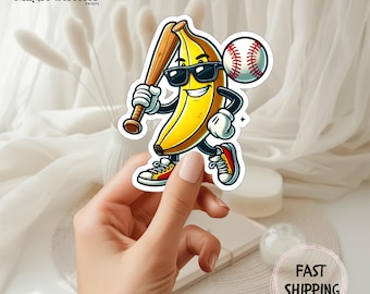 Sports Stickers, Baseball Stickers, Sports Teams Stickers, Banana, Baseball Gifts, Laptop Stickers, Water Bottle Stickers, Let&#39;s Go Bananas
