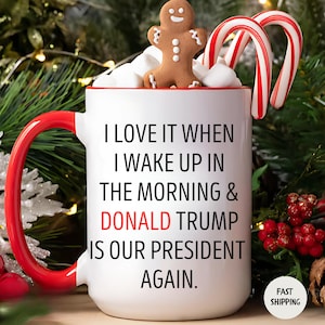 2025 Donald Trump-mok, MAGA-koffiekop, Trump Supporter-cadeau, grappige Trump-mok, Trump voor president-theekop, ik vind het geweldig wanneer
