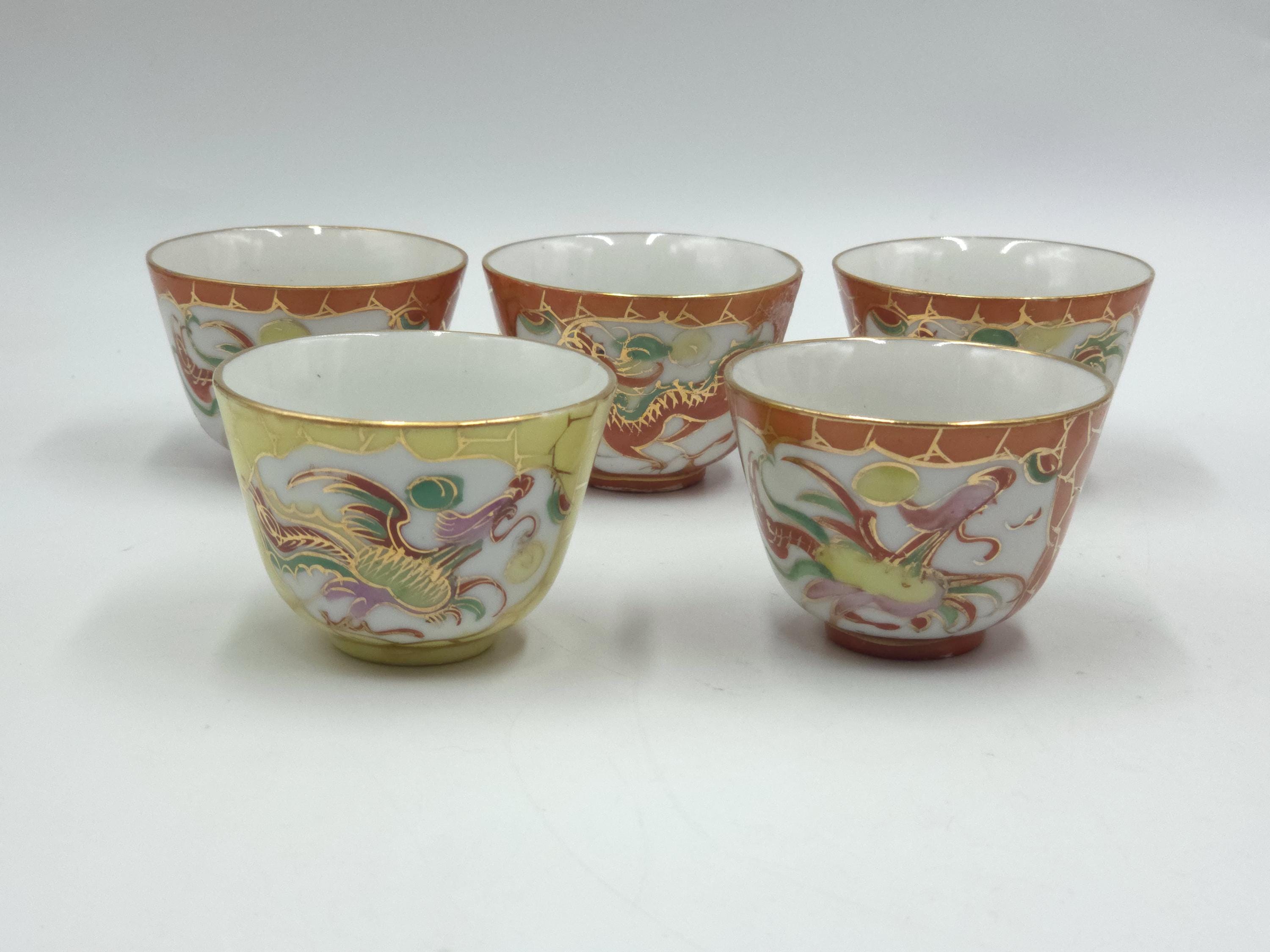 Orange Tea Set With Dragon Japan - Etsy