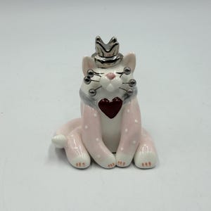 Lacombe Whimsiclay Cat Figurines - Etsy