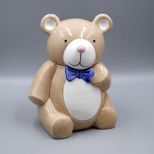 Vintage Teddy Bear Cookie Jar.  1970-1980,  with stitches marking.