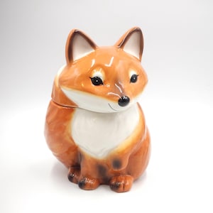 Vintage Cute Fox Cookie Jar, 2002, Made in China - Etsy