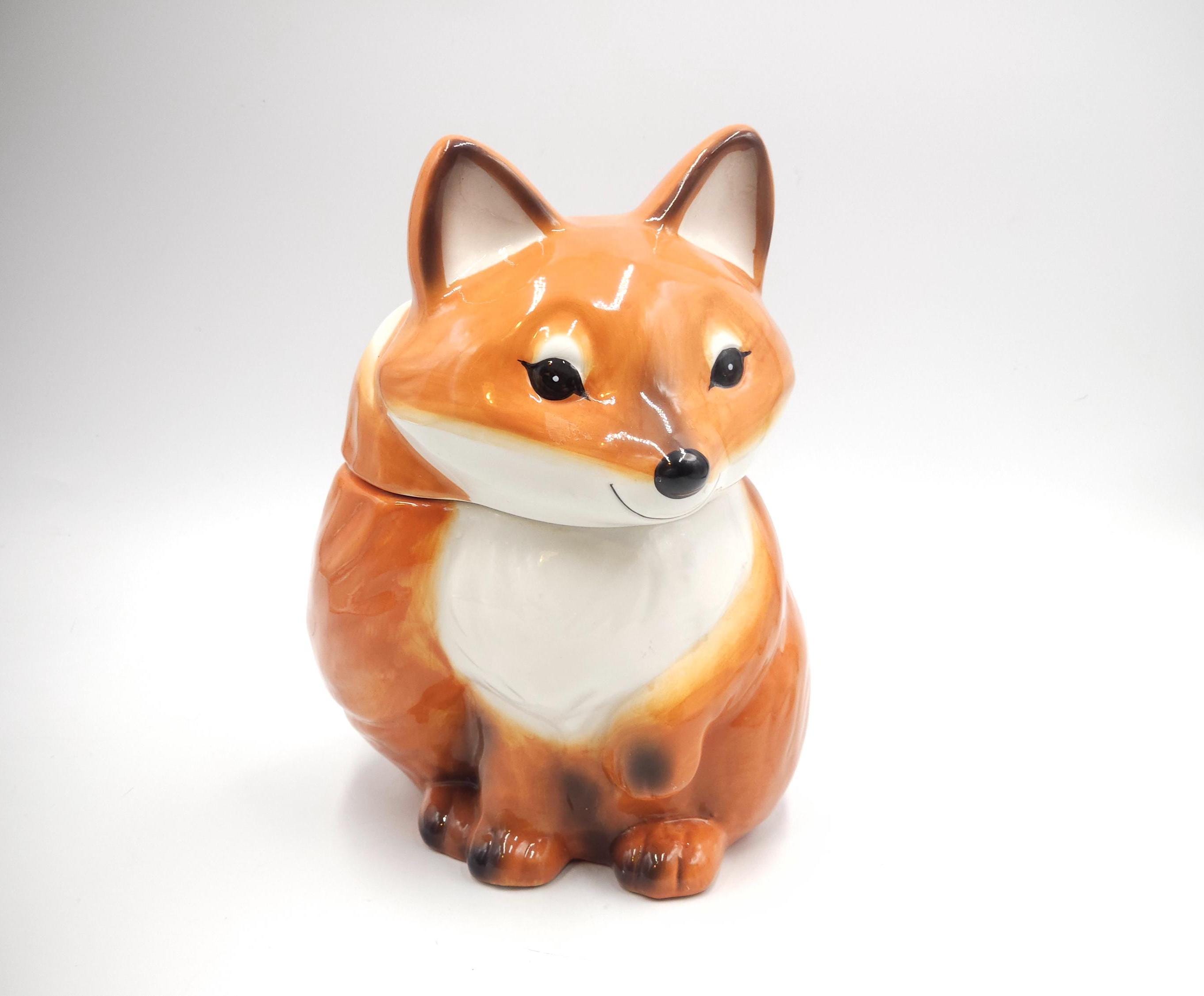 Vintage Cute Fox Cookie Jar, 2002, Made in China - Etsy