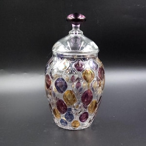 Vintage Nemo Glass Jar with lid By Max Kannegieser for Borske Sklo, Csech, 1950-1960