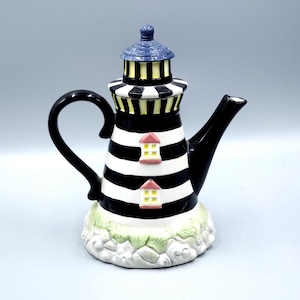 Vintage Cracker Barrel Lighthouse Teapot, 1995,  Ceramic,