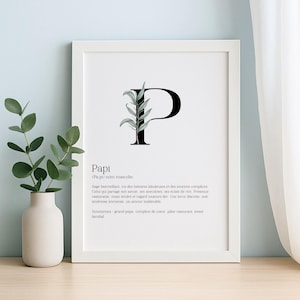 Affiche Papi - Définition personnalisée | Cadeau papi, décoration murale, anniversaire, fête des pères | Affiche à encadrer