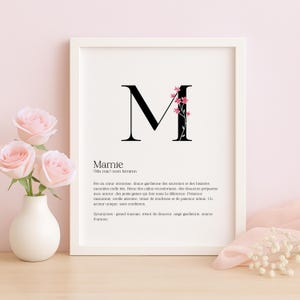 Affiche Mamie - Définition personnalisée | Cadeau mamie, décoration murale, anniversaire, fête des mères | Affiche à encadrer