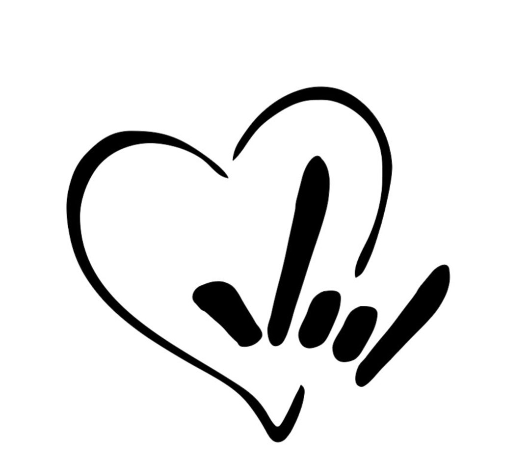 ASL ILY Hand With Heart SVG - Etsy