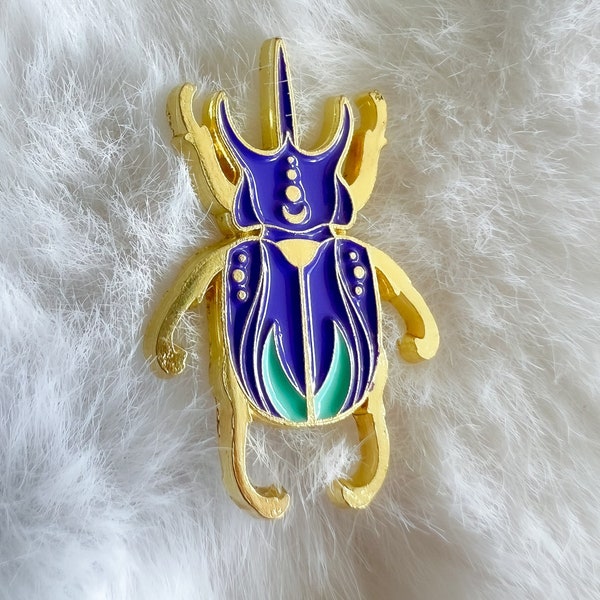 Celestial Rhinoceros Beetle Enamel Pin, Bug Brooch, Insect Lapel,  celestial Pin, Lanyard Pin, Purse Accessories, Backpack Bling