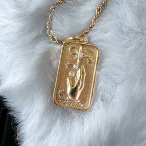 The Star Tarotkaart Bedelketting Oracle Reader Hanger Waarzeggerij sieraden 18K goud roestvrij staal Gepersonaliseerde cadeau niet-aanslagvrij