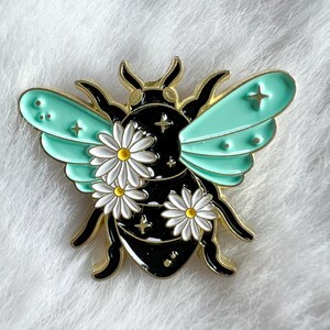 Black Bee Floral Pin  | Insect | Bug Brooch | Lepidoptera | Lepidopterist | Entomologist | Entomology Accessories | Jewelry