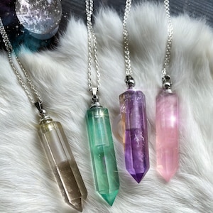 Premium Crystal-Point eterisk olja hängen flaska hälsningar aska kristall urna halsband minnesbehållare smycken