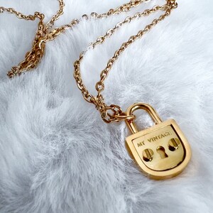 Mini lucchetto ciondolo collana lucchetto e serratura design stile vintage acciaio inossidabile