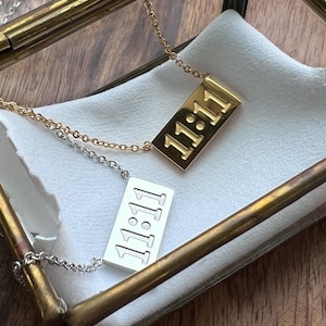 1111 Necklace  Angel Numbers Necklace  1111  Gold-Plated Stainless Steel  Hypoallergenic Jewelry  Make-A-Wish Pendant with 18-Inch Chain