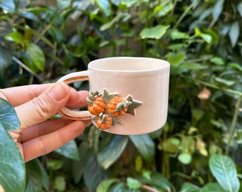 Espresso Cup Set, Floral Ceramic Mug, Flora Tea Cup, Flower Art Decor, Espresso Coffee Mug, Espresso Cup, Unique Set