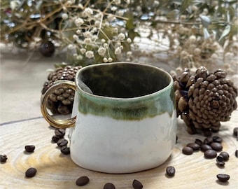 Tasse à café en céramique vintage faite à la main, tasse personnalisée, céramique en grès, biologique naturelle, tasse de confort, tasse en céramique de thé, cadeau des amateurs de café