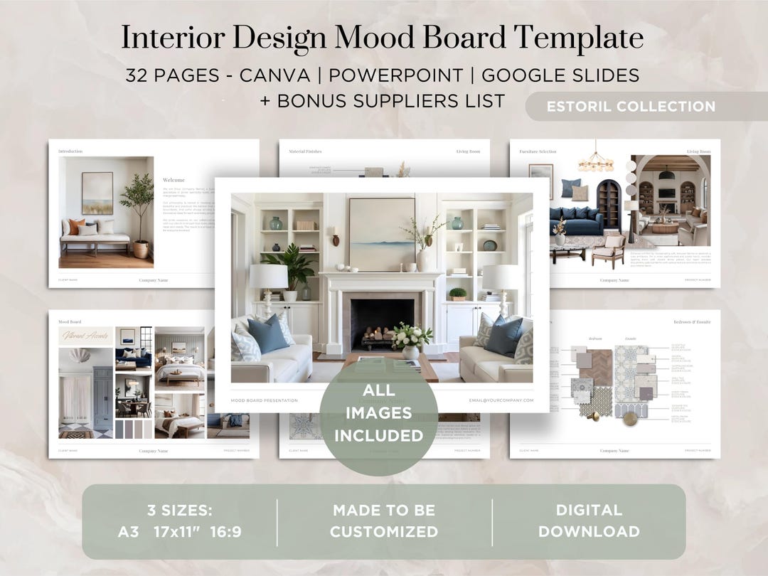 Interior Design Mood Board Template Interior Design Portfolio Template ...