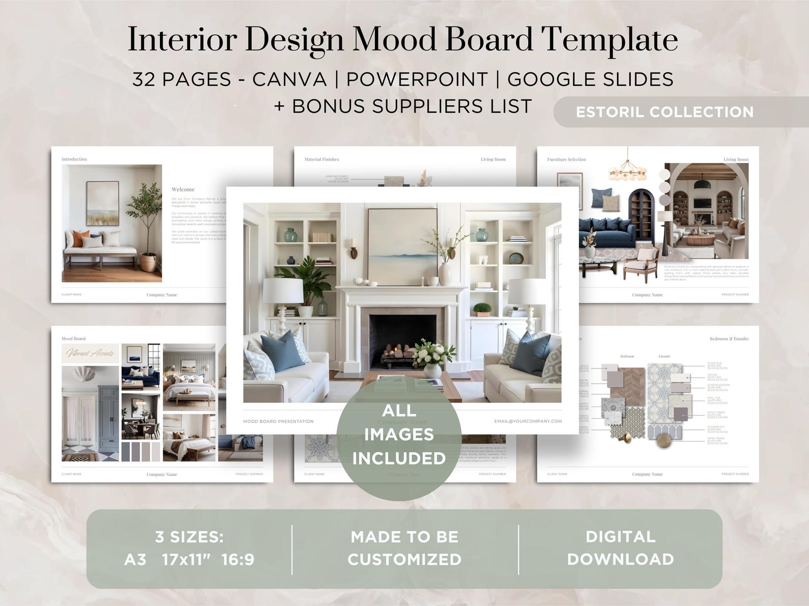 Interior Design Mood Board Template Interior Design Portfolio Template ...