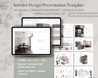 Interior Design Proposal Interior Design Presentation Template Interior Design Portfolio Template Interior Design Mood Board Template