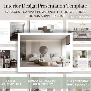 Interior Design Presentation Template Interior Design Portfolio Template Interior Design Mood Board Template Interior Design Proposal