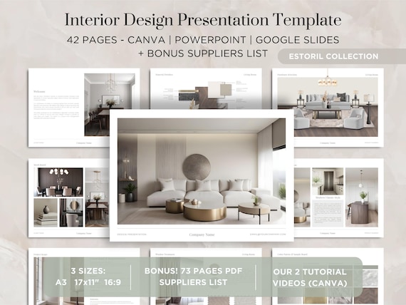 Interior Design Presentation Template Interior Design Portfolio Template Interior Design Mood Board Template Interior Design Proposal