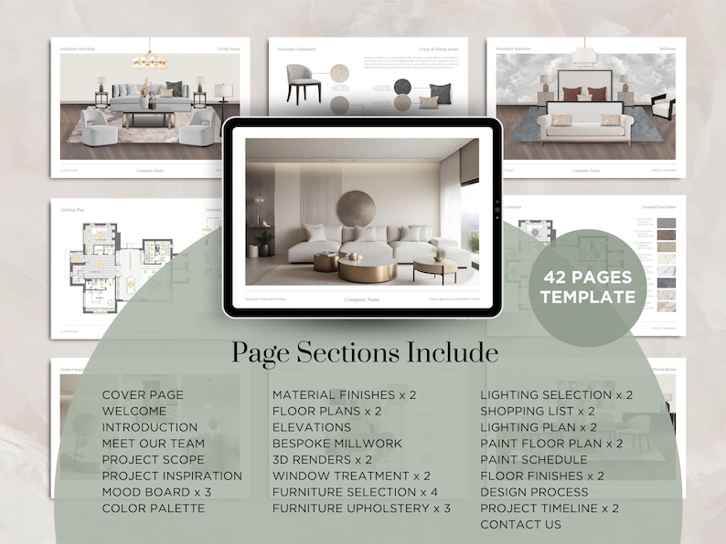 Interior Design Presentation Template Interior Design Portfolio Template Interior Design Mood Board Template Interior Design Proposal Template