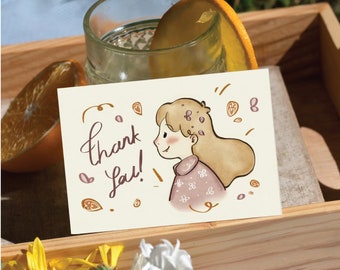 Illustration Business Thank You Card Thanks For Your Purchase Card, Small Business, Printable Thank You Card, Cute Illustration