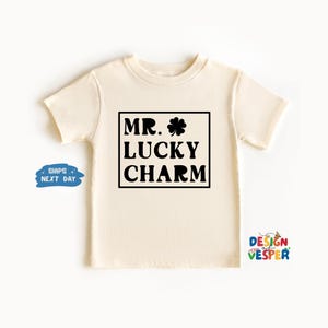 Mr Lucky Charm Toddler Shirt, Shamrock Kids Shirt, Three Leaf Clover Kids Tee, St Patrick&#39;s Day Toddler Shirt, Cute Natural Toddler Tee