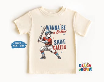 Baseball Wanna Be A Baller Toddler Shirt, Retro Kids Baseball Kids Shirt, Cute Natural Toddler Tee, Funny Kids Tee, Baseball Lover Shirt