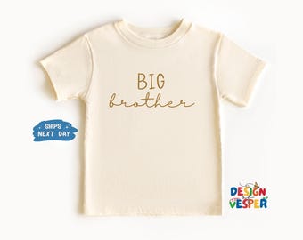 Big Brother Toddler Shirt, Sibling Natural Minimalist Kids Tee, Boy Kids Shirt, Big Brother Gift, Family Toddler Tee, Cute Kids Clothes