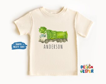 Personalized Garbage Truck Toddler Shirt, Garbage Day Kids Tee, Custom Trash Truck Kids Name Shirt, Funny Toddler Tee, Cute Birthday Gift