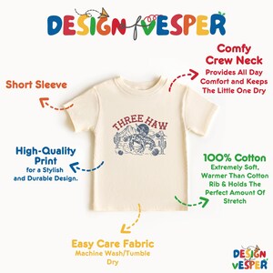 Camiseta de tres haw para niños pequeños, camiseta de tercer cumpleaños para niños, camiseta de vaquero para niños pequeños, camiseta del oeste para niños, regalo de tercer cumpleaños para niños, camiseta de cumpleaños de rodeo imagen 3
