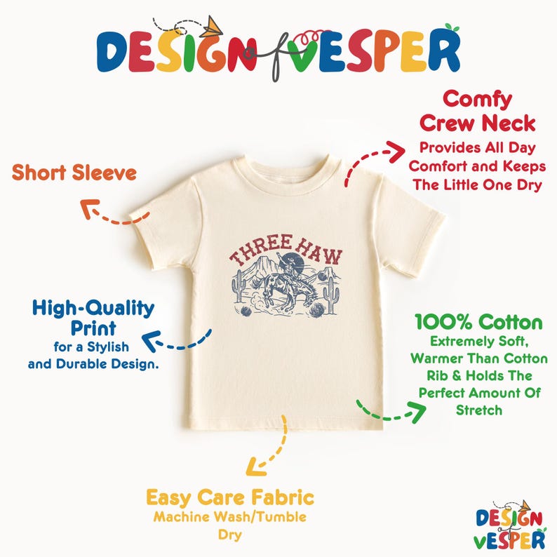 Camiseta de tres haw para niños pequeños, camiseta de tercer cumpleaños para niños, camiseta de vaquero para niños pequeños, camiseta del oeste para niños, regalo de tercer cumpleaños para niños, camiseta de cumpleaños de rodeo imagen 3