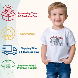 Camiseta de tres haw para niños pequeños, camiseta de tercer cumpleaños para niños, camiseta de vaquero para niños pequeños, camiseta del oeste para niños, regalo de tercer cumpleaños para niños, camiseta de cumpleaños de rodeo imagen 2