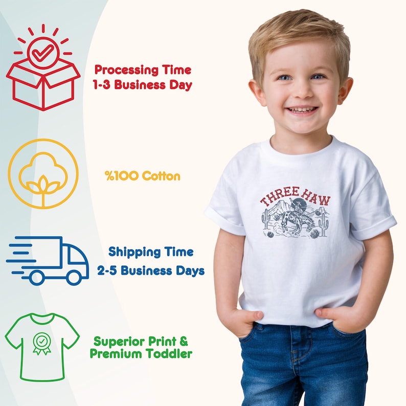 Camiseta de tres haw para niños pequeños, camiseta de tercer cumpleaños para niños, camiseta de vaquero para niños pequeños, camiseta del oeste para niños, regalo de tercer cumpleaños para niños, camiseta de cumpleaños de rodeo imagen 2