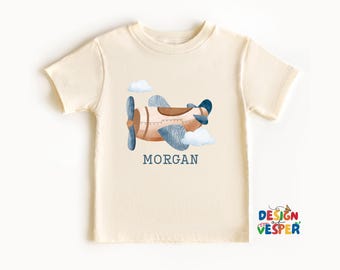 Personalized Airplane Toddler Shirt, Custom Name Aviation Kids Tee, Custom Pilot Name Kids Shirt, Cute Flight Outfit, Plane Lover Kids Gift