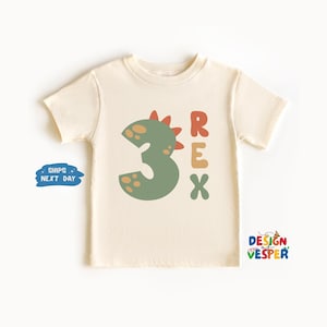 3 Rex Toddler Shirt, 3rd Birthday Kids Shirt, Dinosaur Themed Birthday Shirt, Dino 3rd Birthday Gift, Dinosaur Lover Tee, Funny Retro Shirt