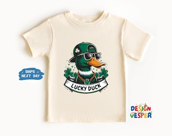 Lucky Duck St. Patrick's Day Toddler Shirt, St Patrick's Day Malard Kids Shirt