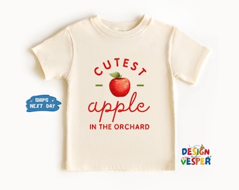 Cutest Apple in the Orchard Toddler Shirt, Family Matching Kids Shirt, Fall Kids Tee, Apple Lover Kids Gift, Apple Picking Crew Toddler Tee