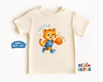 Little Dribbler Toddler Shirt, Funny Basketball Kids Shirt, Cute Tiger Kids Tee, Future Basketball Player Kids Shirt, Gift For Kids
